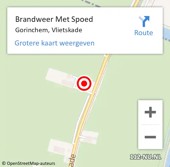 Locatie op kaart van de 112 melding: Brandweer Met Spoed Naar Gorinchem, Vlietskade op 28 oktober 2022 17:38