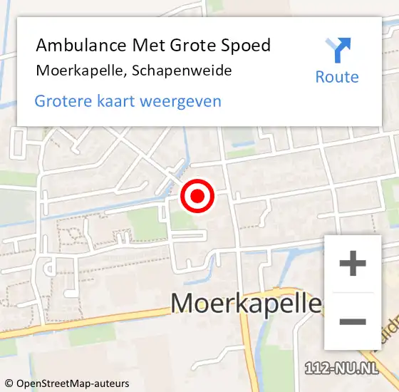 Locatie op kaart van de 112 melding: Ambulance Met Grote Spoed Naar Moerkapelle, Schapenweide op 28 oktober 2022 18:09