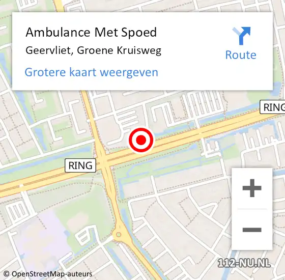 Locatie op kaart van de 112 melding: Ambulance Met Spoed Naar Geervliet, Groene Kruisweg op 28 oktober 2022 18:38