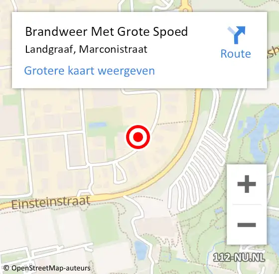 Locatie op kaart van de 112 melding: Brandweer Met Grote Spoed Naar Landgraaf, Marconistraat op 28 oktober 2022 19:11