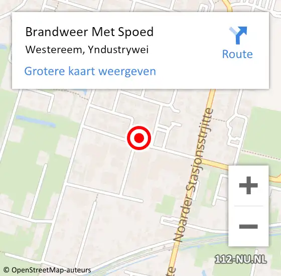 Locatie op kaart van de 112 melding: Brandweer Met Spoed Naar Westereem, Yndustrywei op 28 oktober 2022 20:06