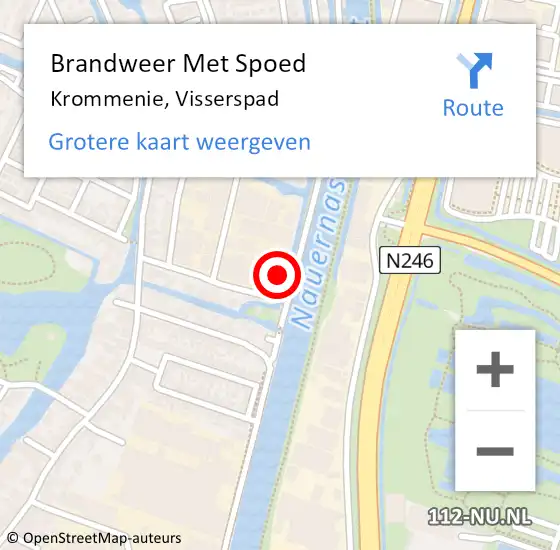 Locatie op kaart van de 112 melding: Brandweer Met Spoed Naar Krommenie, Visserspad op 28 oktober 2022 20:06