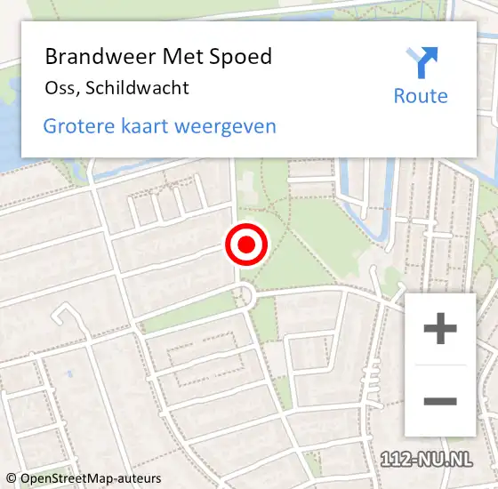 Locatie op kaart van de 112 melding: Brandweer Met Spoed Naar Oss, Schildwacht op 28 oktober 2022 20:27