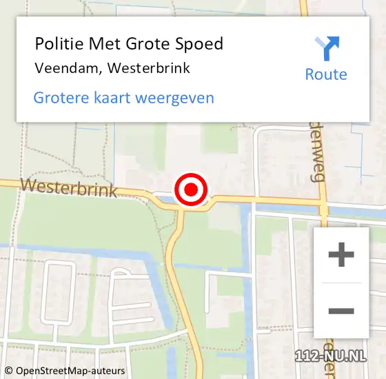 Locatie op kaart van de 112 melding: Politie Met Grote Spoed Naar Veendam, Westerbrink op 28 oktober 2022 20:31