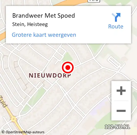 Locatie op kaart van de 112 melding: Brandweer Met Spoed Naar Stein, Heisteeg op 28 oktober 2022 20:38