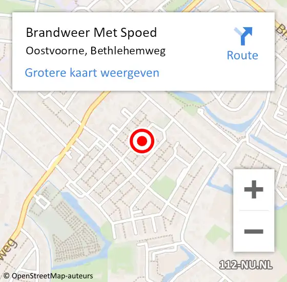 Locatie op kaart van de 112 melding: Brandweer Met Spoed Naar Oostvoorne, Bethlehemweg op 28 oktober 2022 20:53