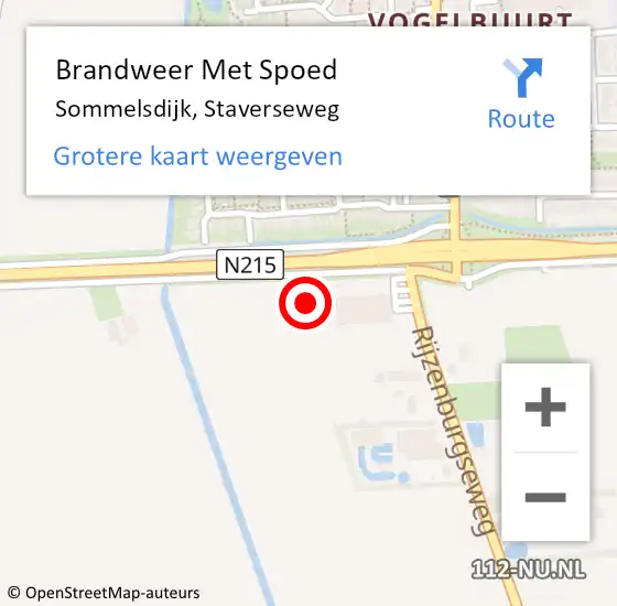 Locatie op kaart van de 112 melding: Brandweer Met Spoed Naar Sommelsdijk, Staverseweg op 28 oktober 2022 21:16