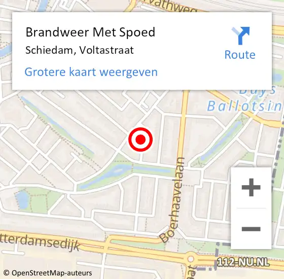Locatie op kaart van de 112 melding: Brandweer Met Spoed Naar Schiedam, Voltastraat op 28 oktober 2022 22:06