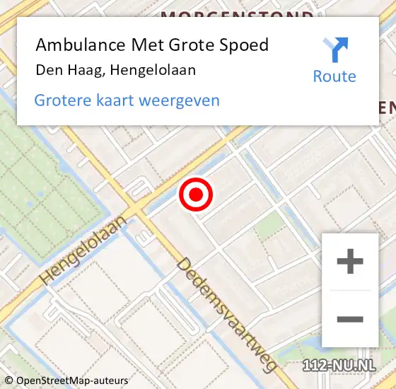 Locatie op kaart van de 112 melding: Ambulance Met Grote Spoed Naar Den Haag, Hengelolaan op 28 oktober 2022 23:01