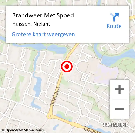 Locatie op kaart van de 112 melding: Brandweer Met Spoed Naar Huissen, Nielant op 29 oktober 2022 00:44