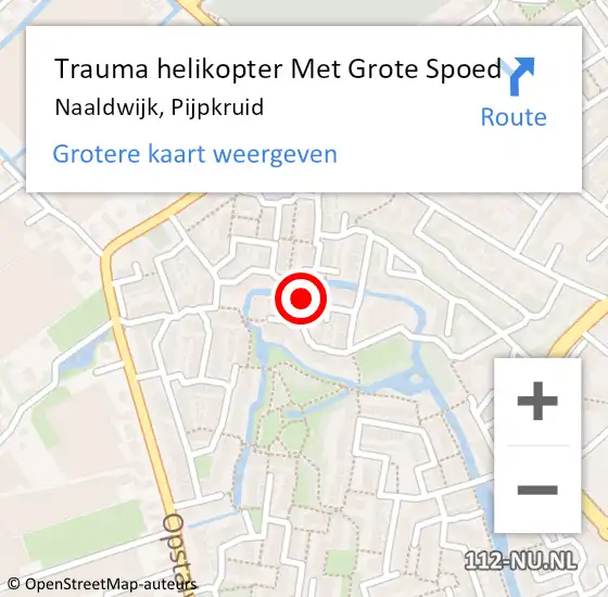 Locatie op kaart van de 112 melding: Trauma helikopter Met Grote Spoed Naar Naaldwijk, Pijpkruid op 29 oktober 2022 01:10