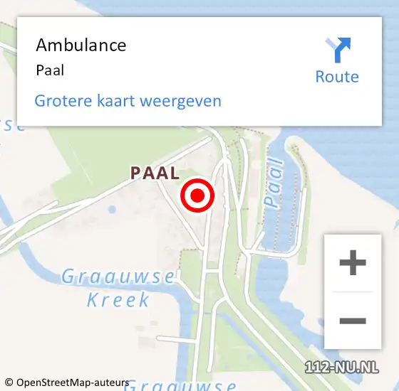 Locatie op kaart van de 112 melding: Ambulance Paal op 29 oktober 2022 02:46