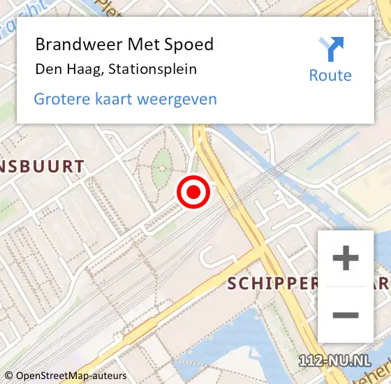 Locatie op kaart van de 112 melding: Brandweer Met Spoed Naar Den Haag, Stationsplein op 29 oktober 2022 03:41