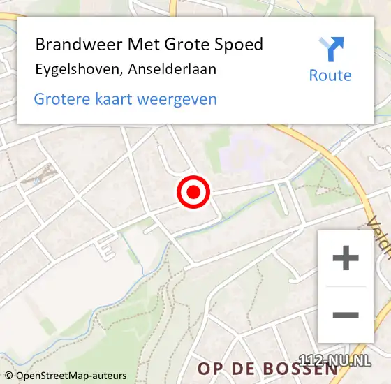 Locatie op kaart van de 112 melding: Brandweer Met Grote Spoed Naar Eygelshoven, Anselderlaan op 29 oktober 2022 04:15