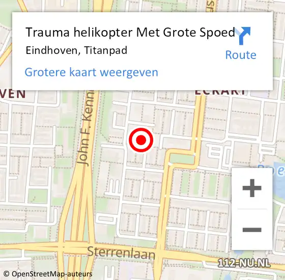 Locatie op kaart van de 112 melding: Trauma helikopter Met Grote Spoed Naar Eindhoven, Titanpad op 29 oktober 2022 05:36