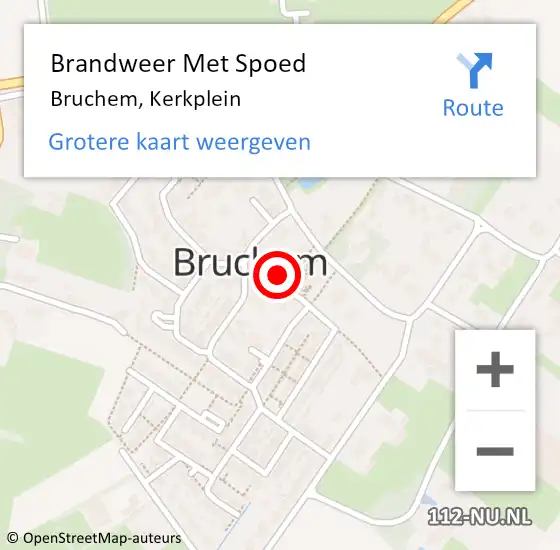Locatie op kaart van de 112 melding: Brandweer Met Spoed Naar Bruchem, Kerkplein op 29 oktober 2022 08:07