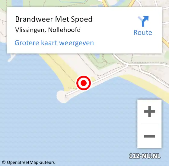 Locatie op kaart van de 112 melding: Brandweer Met Spoed Naar Vlissingen, Nollehoofd op 29 oktober 2022 08:12