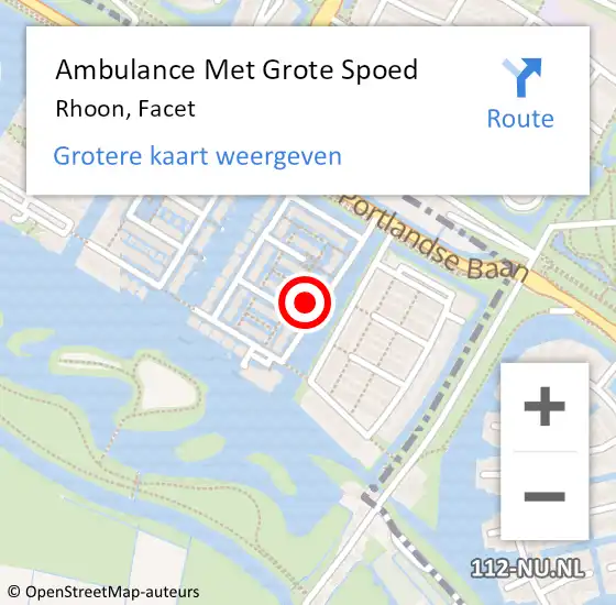 Locatie op kaart van de 112 melding: Ambulance Met Grote Spoed Naar Rhoon, Facet op 29 oktober 2022 08:44