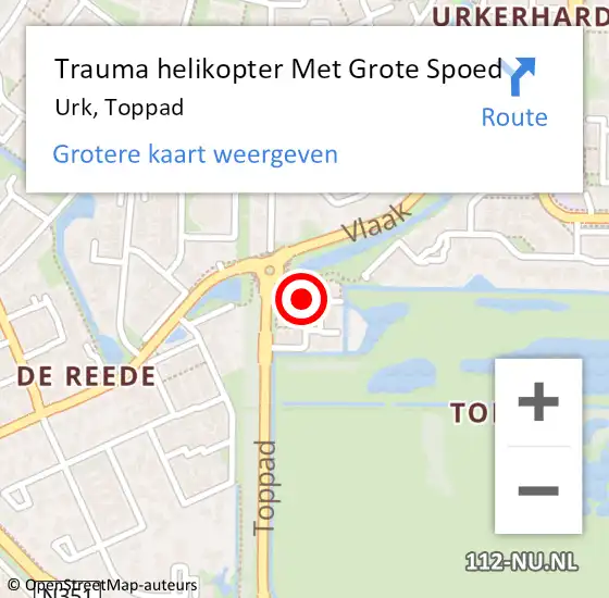 Locatie op kaart van de 112 melding: Trauma helikopter Met Grote Spoed Naar Urk, Toppad op 29 oktober 2022 09:49