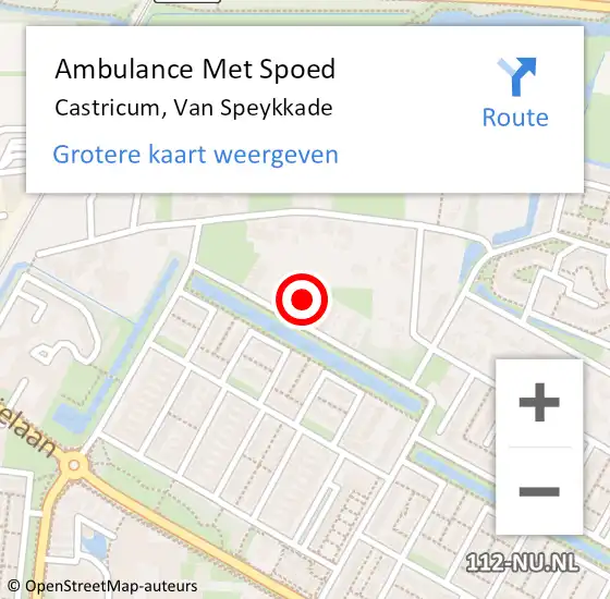 Locatie op kaart van de 112 melding: Ambulance Met Spoed Naar Castricum, Van Speykkade op 29 oktober 2022 11:23