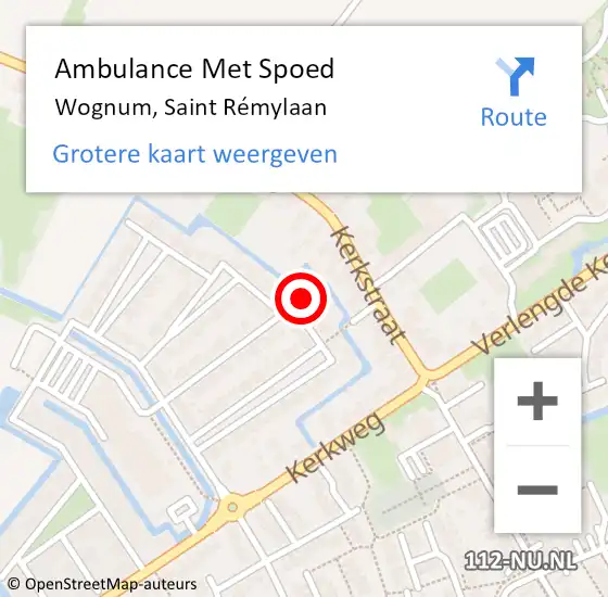 Locatie op kaart van de 112 melding: Ambulance Met Spoed Naar Wognum, Saint Rémylaan op 29 oktober 2022 11:59