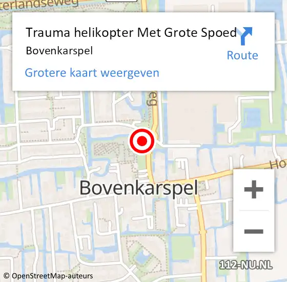 Locatie op kaart van de 112 melding: Trauma helikopter Met Grote Spoed Naar Bovenkarspel op 29 oktober 2022 12:29