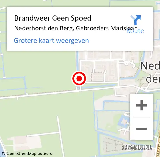 Locatie op kaart van de 112 melding: Brandweer Geen Spoed Naar Nederhorst den Berg, Gebroeders Marislaan op 3 augustus 2014 07:13