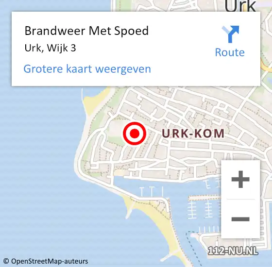 Locatie op kaart van de 112 melding: Brandweer Met Spoed Naar Urk, Wijk 3 op 29 oktober 2022 14:10