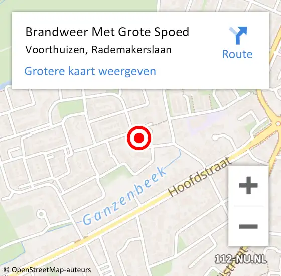 Locatie op kaart van de 112 melding: Brandweer Met Grote Spoed Naar Voorthuizen, Rademakerslaan op 29 oktober 2022 14:14