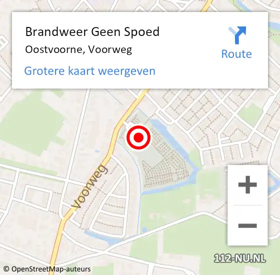 Locatie op kaart van de 112 melding: Brandweer Geen Spoed Naar Oostvoorne, Voorweg op 29 oktober 2022 14:34