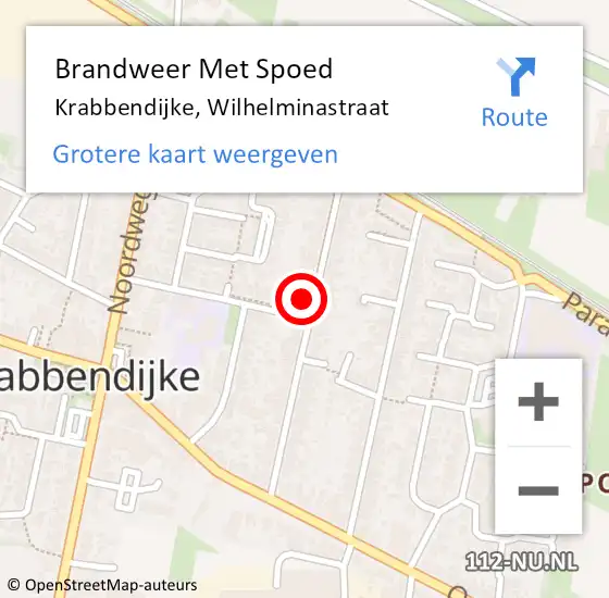 Locatie op kaart van de 112 melding: Brandweer Met Spoed Naar Krabbendijke, Wilhelminastraat op 29 oktober 2022 16:37