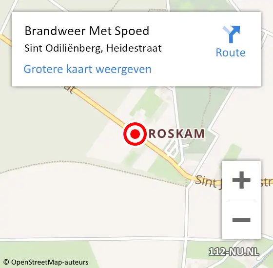 Locatie op kaart van de 112 melding: Brandweer Met Spoed Naar Sint Odiliënberg, Heidestraat op 29 oktober 2022 17:45