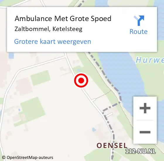 Locatie op kaart van de 112 melding: Ambulance Met Grote Spoed Naar Zaltbommel, Ketelsteeg op 29 oktober 2022 20:06