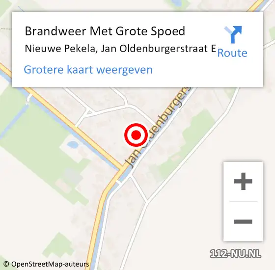 Locatie op kaart van de 112 melding: Brandweer Met Grote Spoed Naar Nieuwe Pekela, Jan Oldenburgerstraat E op 29 oktober 2022 21:38