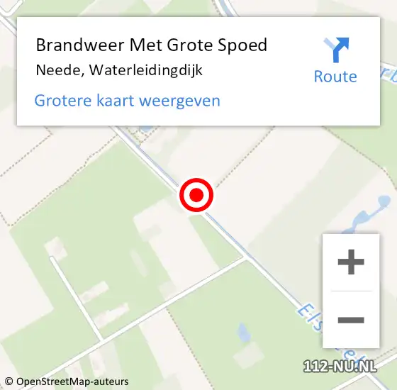 Locatie op kaart van de 112 melding: Brandweer Met Grote Spoed Naar Neede, Waterleidingdijk op 29 oktober 2022 22:59