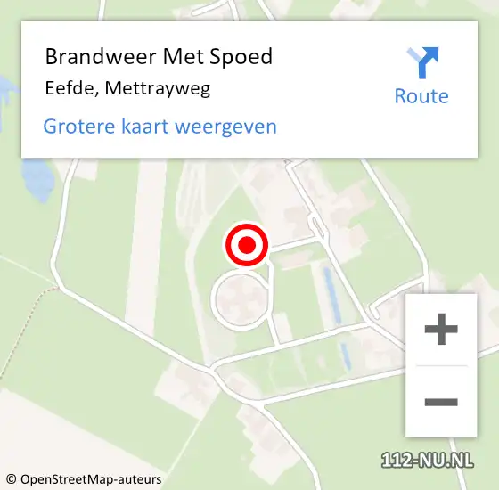 Locatie op kaart van de 112 melding: Brandweer Met Spoed Naar Eefde, Mettrayweg op 30 oktober 2022 00:32