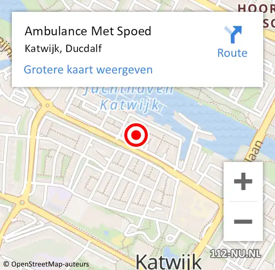 Locatie op kaart van de 112 melding: Ambulance Met Spoed Naar Katwijk, Ducdalf op 30 oktober 2022 02:43