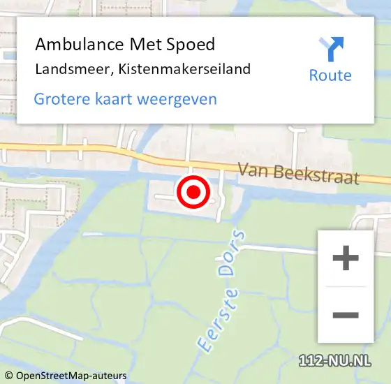 Locatie op kaart van de 112 melding: Ambulance Met Spoed Naar Landsmeer, Kistenmakerseiland op 30 oktober 2022 04:24