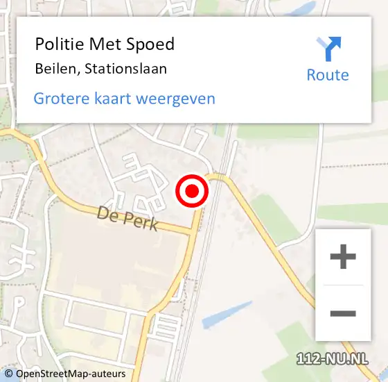 Locatie op kaart van de 112 melding: Politie Met Spoed Naar Beilen, Stationslaan op 30 oktober 2022 07:19