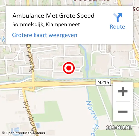 Locatie op kaart van de 112 melding: Ambulance Met Grote Spoed Naar Sommelsdijk, Klampenmeet op 30 oktober 2022 07:21