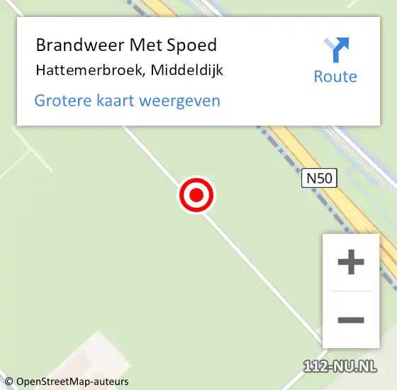 Locatie op kaart van de 112 melding: Brandweer Met Spoed Naar Hattemerbroek, Middeldijk op 30 oktober 2022 08:24