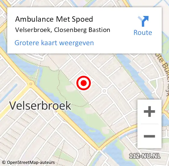 Locatie op kaart van de 112 melding: Ambulance Met Spoed Naar Velserbroek, Closenberg Bastion op 30 oktober 2022 08:45