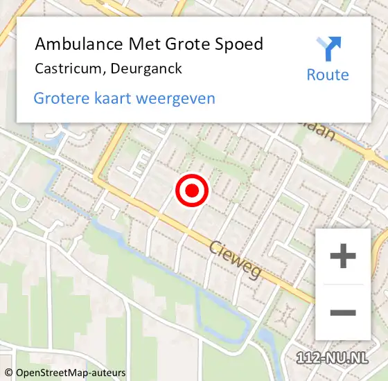 Locatie op kaart van de 112 melding: Ambulance Met Grote Spoed Naar Castricum, Deurganck op 30 oktober 2022 08:47