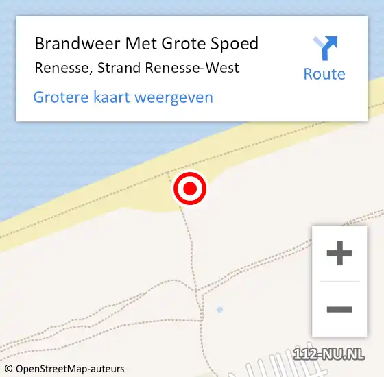 Locatie op kaart van de 112 melding: Brandweer Met Grote Spoed Naar Renesse, Strand Renesse-West op 30 oktober 2022 09:35