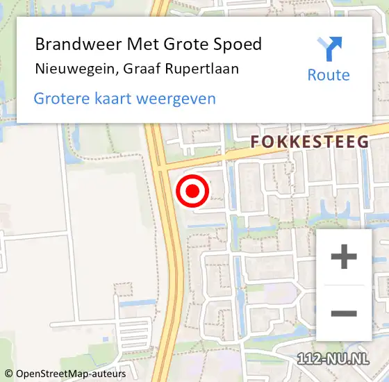 Locatie op kaart van de 112 melding: Brandweer Met Grote Spoed Naar Nieuwegein, Graaf Rupertlaan op 30 oktober 2022 11:29