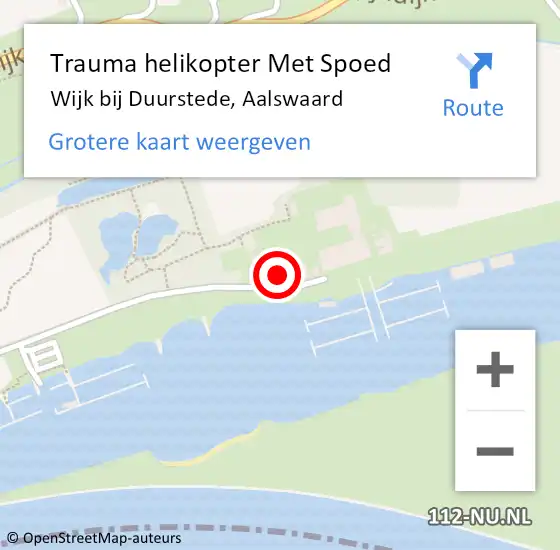 Locatie op kaart van de 112 melding: Trauma helikopter Met Spoed Naar Wijk bij Duurstede, Aalswaard op 30 oktober 2022 12:08