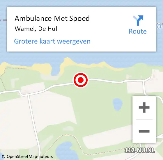 Locatie op kaart van de 112 melding: Ambulance Met Spoed Naar Wamel, De Hul op 3 augustus 2014 10:29