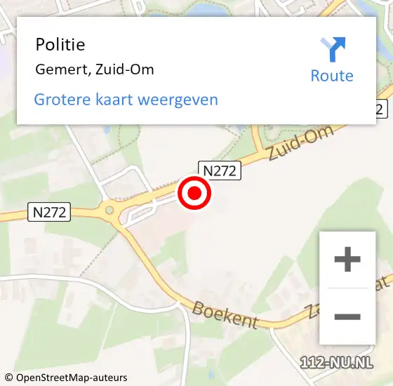 Locatie op kaart van de 112 melding: Politie Gemert, Zuid-Om op 30 oktober 2022 12:44