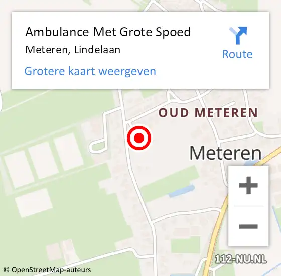 Locatie op kaart van de 112 melding: Ambulance Met Grote Spoed Naar Meteren, Lindelaan op 30 oktober 2022 16:24