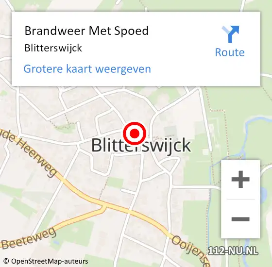 Locatie op kaart van de 112 melding: Brandweer Met Spoed Naar Blitterswijck op 30 oktober 2022 17:23